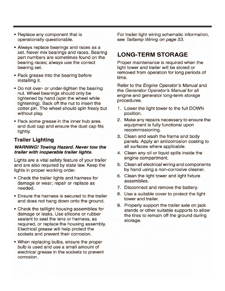 Maintenance | Allmand Brothers NIGHT LITE PRO V User Manual | Page 51 / 67