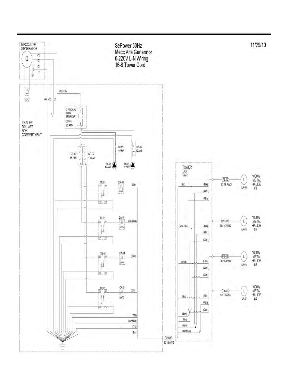 Mecc alte generator wiring schematic | Allmand Brothers NIGHT LITE PRO V User Manual | Page 59 / 67
