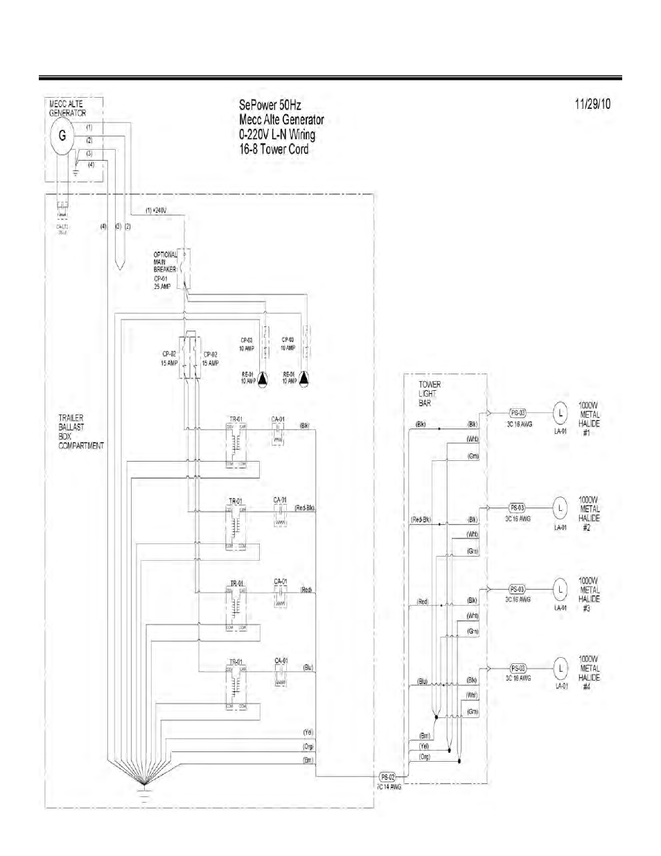 Mecc alte generator wiring schematic | Allmand Brothers NIGHT LITE PRO V User Manual | Page 60 / 67