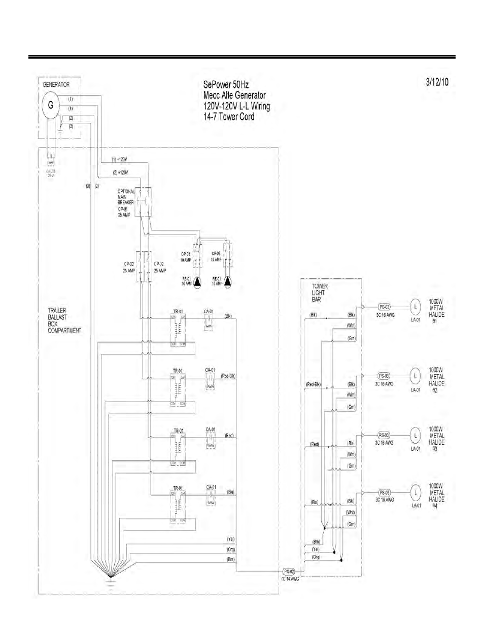 Mecc alte generator wiring schematic | Allmand Brothers NIGHT LITE PRO V User Manual | Page 61 / 67