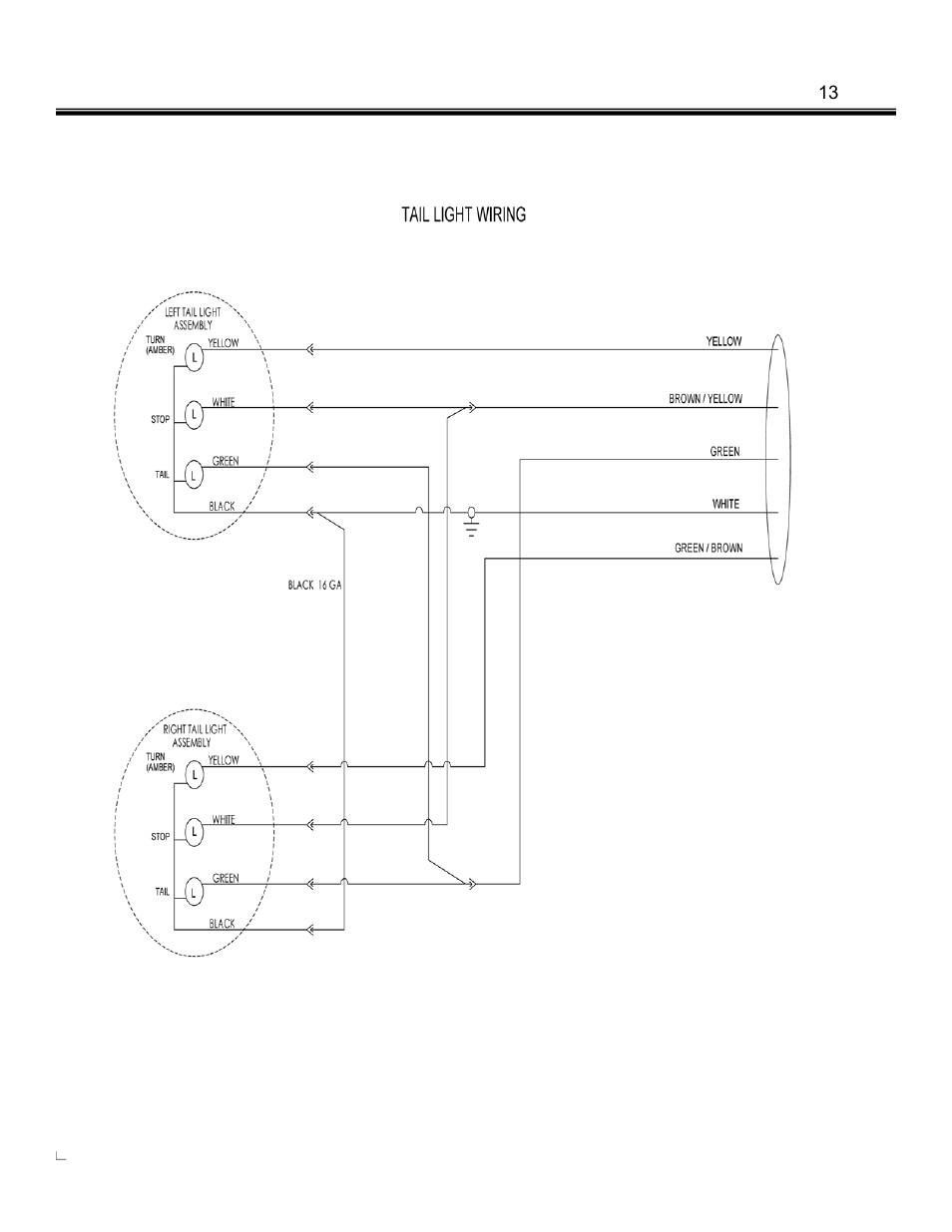 Taillight wiring schematic | Allmand Brothers NIGHT LITE PRO V User Manual | Page 65 / 67