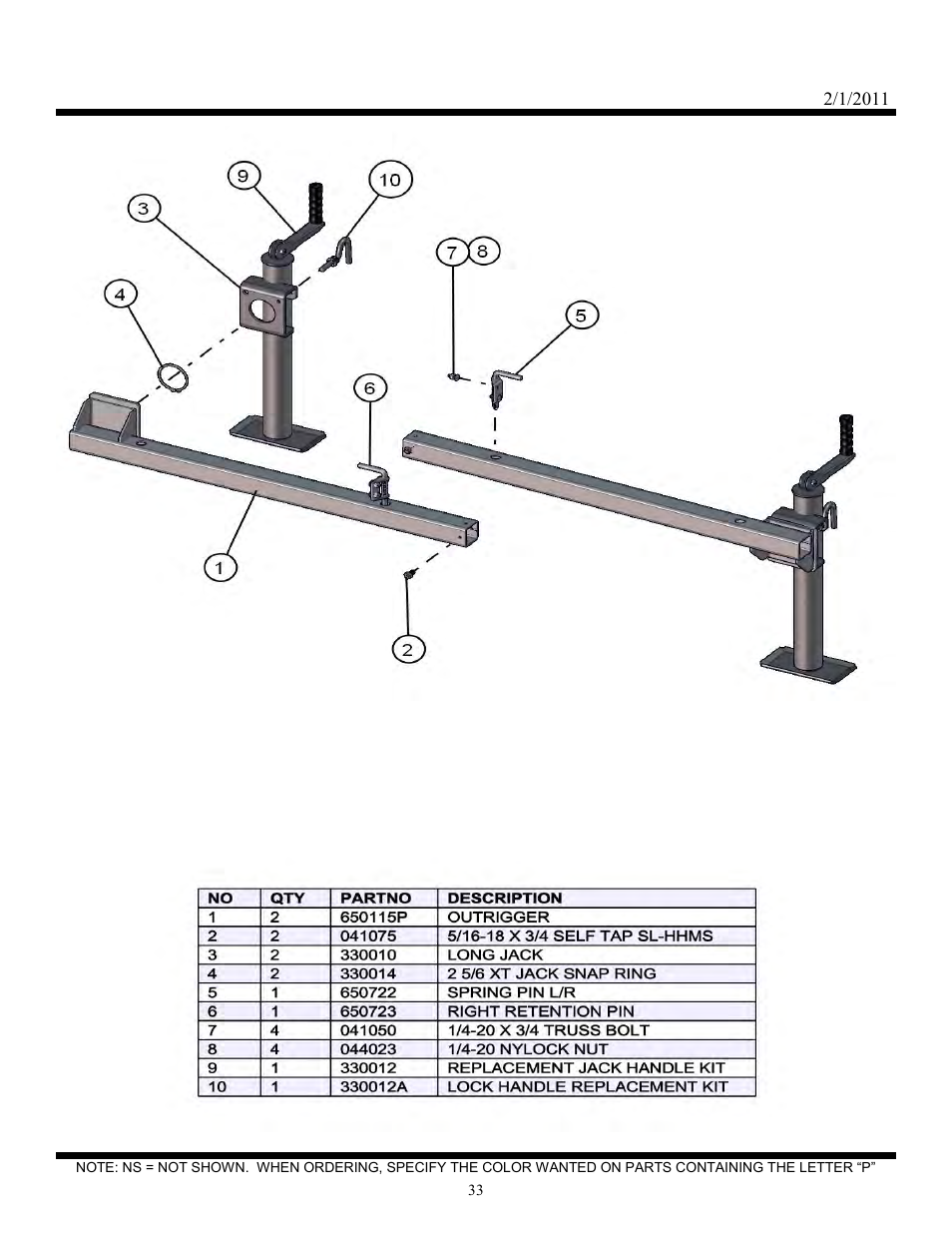 Night lite pro v-series se power, Outriggers | Allmand Brothers NIGHT LITE PRO V User Manual | Page 33 / 39