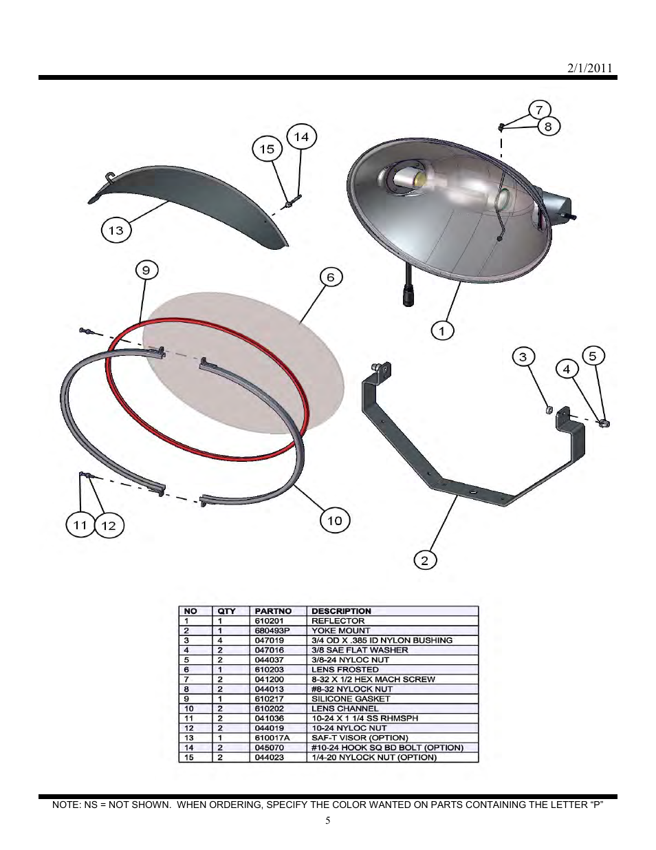 Night lite pro v-series se power, 1000w sho lamp holder | Allmand Brothers NIGHT LITE PRO V User Manual | Page 5 / 39