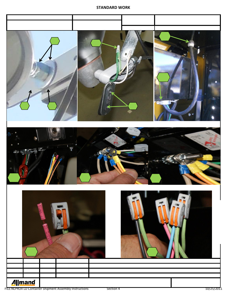 Standard work, Reference pictures, models, or layouts | Allmand Brothers NIGHT LITE PRO II LD User Manual | Page 8 / 10