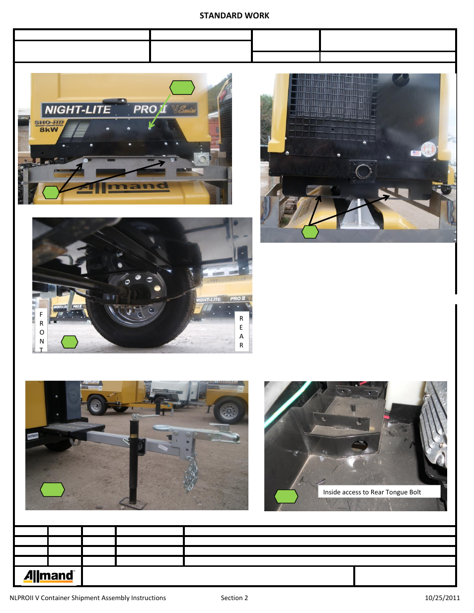 Standard work, Reference pictures, models, or layouts | Allmand Brothers NIGHT LITE PRO II V User Manual | Page 4 / 13