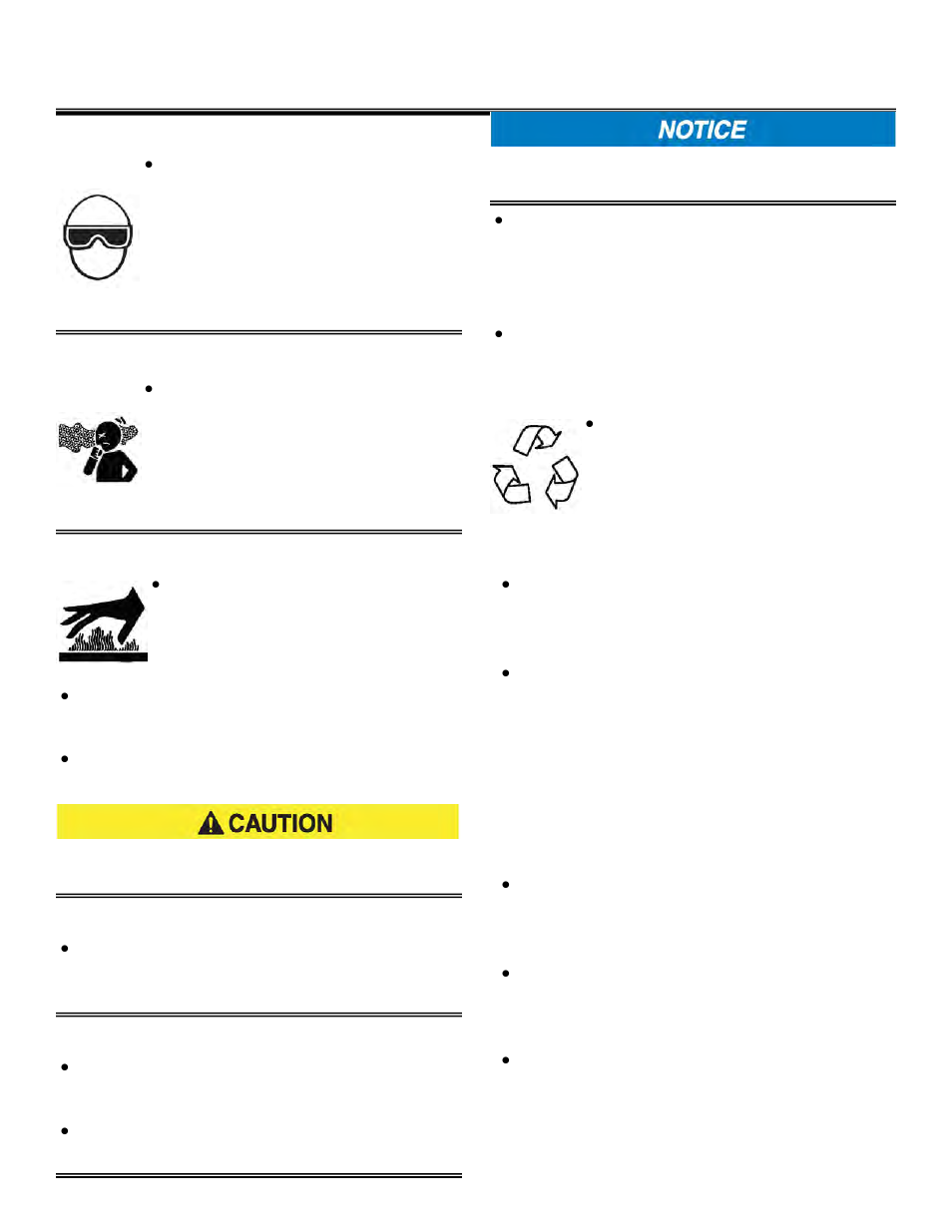 Safety, Flying object hazard, Coolant hazard | Burn hazard, Tool hazard, Slip hazard | Allmand Brothers NL PRO II User Manual | Page 11 / 174