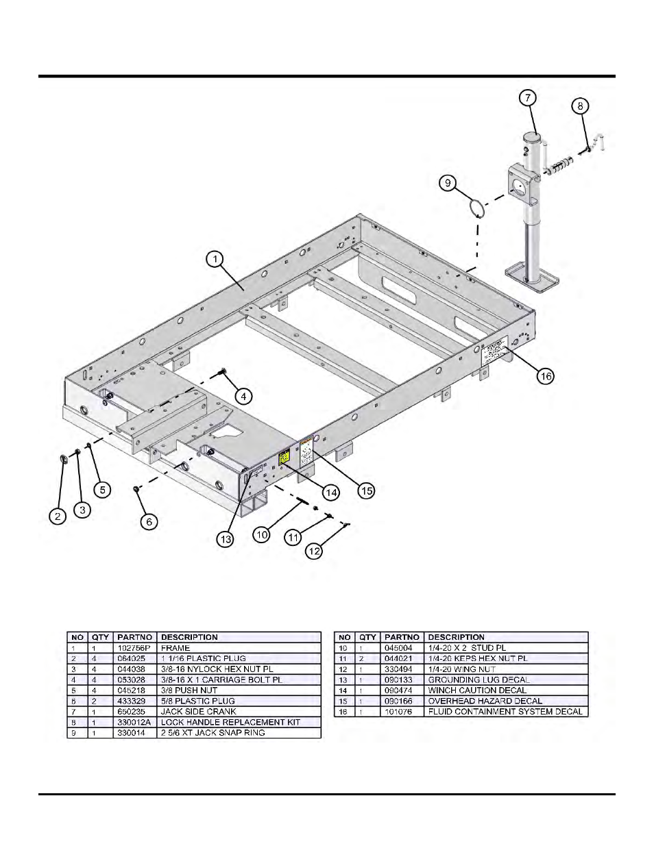 Frame, Night lite pro ii | Allmand Brothers NL PRO II User Manual | Page 124 / 174