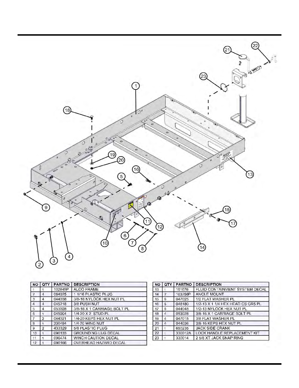 Ce spec, Frame, Night lite pro ii | Allmand Brothers NL PRO II User Manual | Page 125 / 174