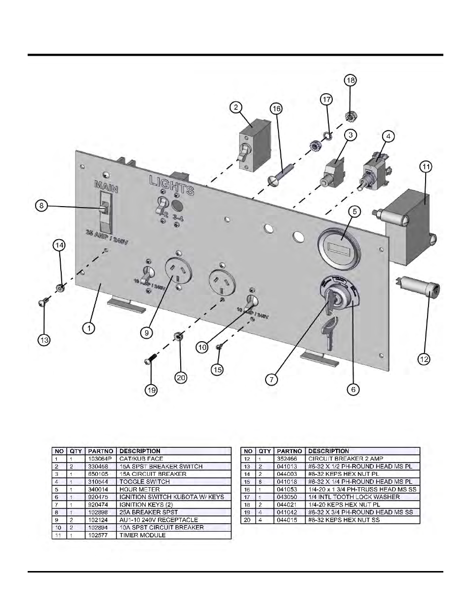 Australian spec only, As3000 kubota control panel, Night lite pro ii | Allmand Brothers NL PRO II User Manual | Page 143 / 174