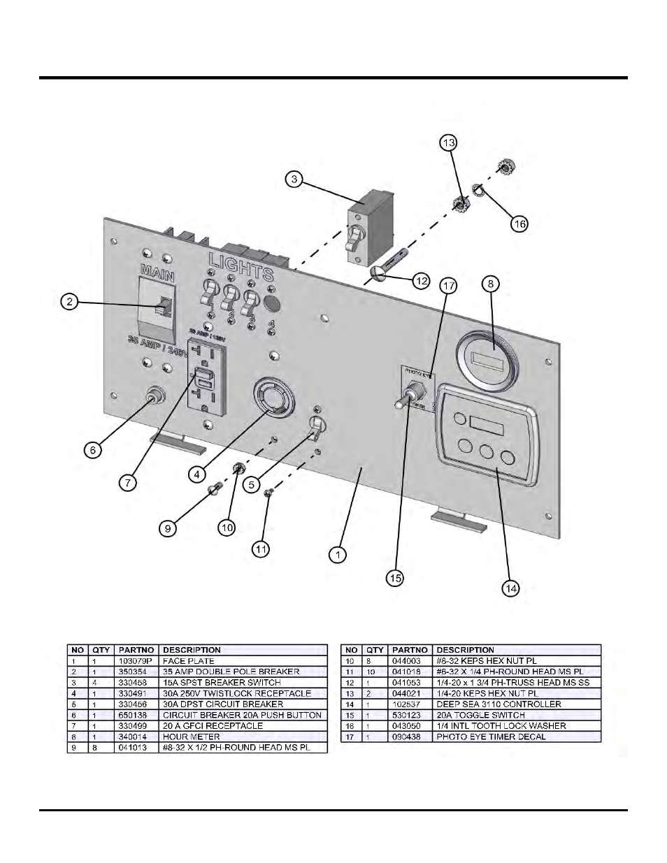 Kubota deep sea control panel, Night lite pro ii | Allmand Brothers NL PRO II User Manual | Page 145 / 174