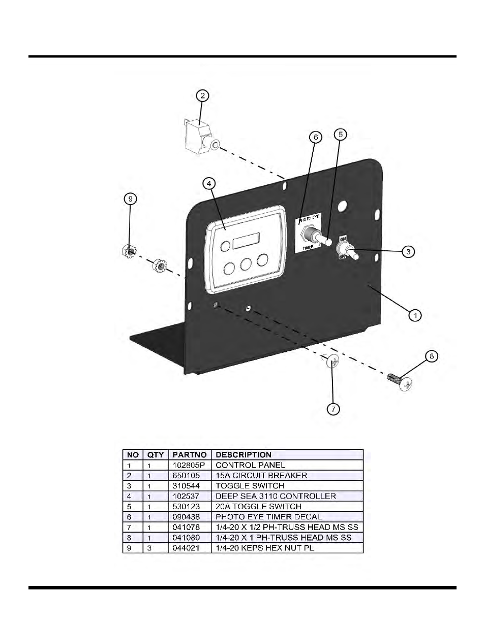 Kubota deep sea control panel (old style), Night lite pro ii | Allmand Brothers NL PRO II User Manual | Page 147 / 174