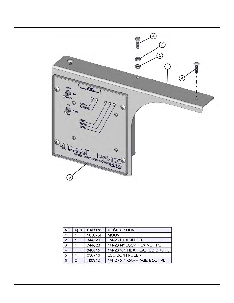 Lsc control bracket, Night lite pro ii | Allmand Brothers NL PRO II User Manual | Page 150 / 174