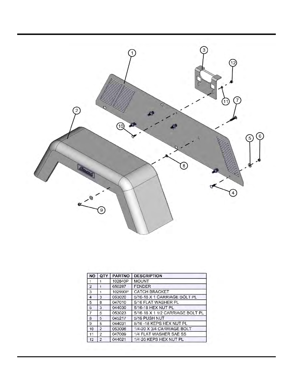 Right inner fender (vertical tower), Night lite pro ii | Allmand Brothers NL PRO II User Manual | Page 156 / 174