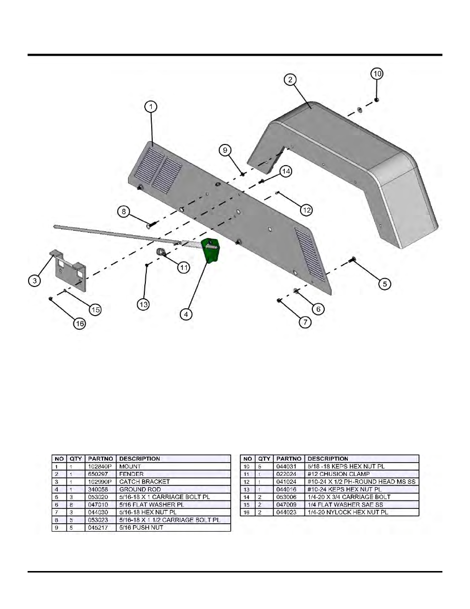 Left inner fender (vertical tower), Night lite pro ii | Allmand Brothers NL PRO II User Manual | Page 159 / 174