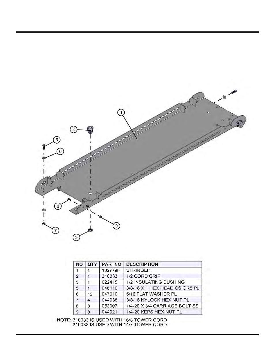 Laydown tower stringer, Night lite pro ii | Allmand Brothers NL PRO II User Manual | Page 163 / 174