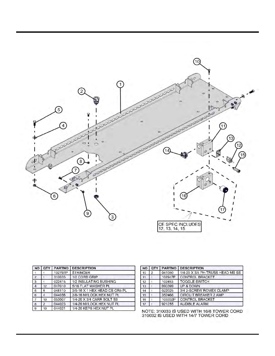 Vertical tower stringer, Night lite pro ii | Allmand Brothers NL PRO II User Manual | Page 165 / 174