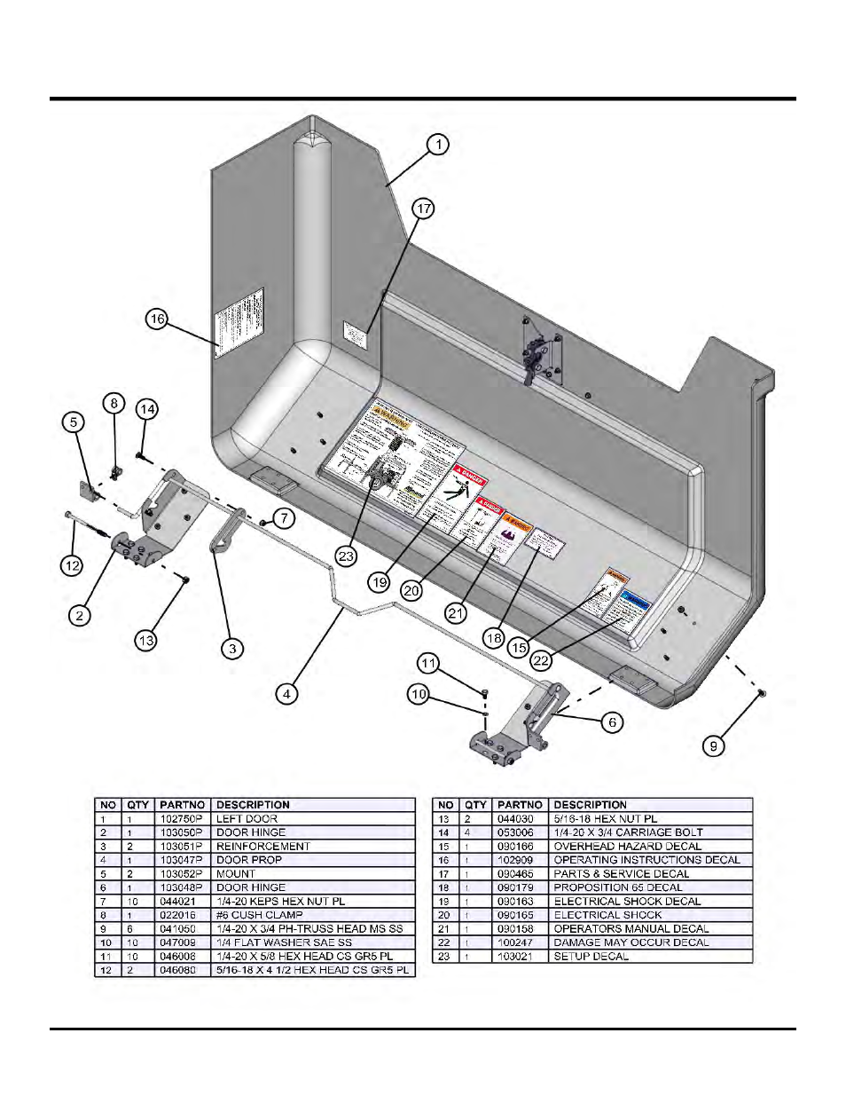 Inside left door vertical tower, Night lite pro ii | Allmand Brothers NL PRO II User Manual | Page 168 / 174