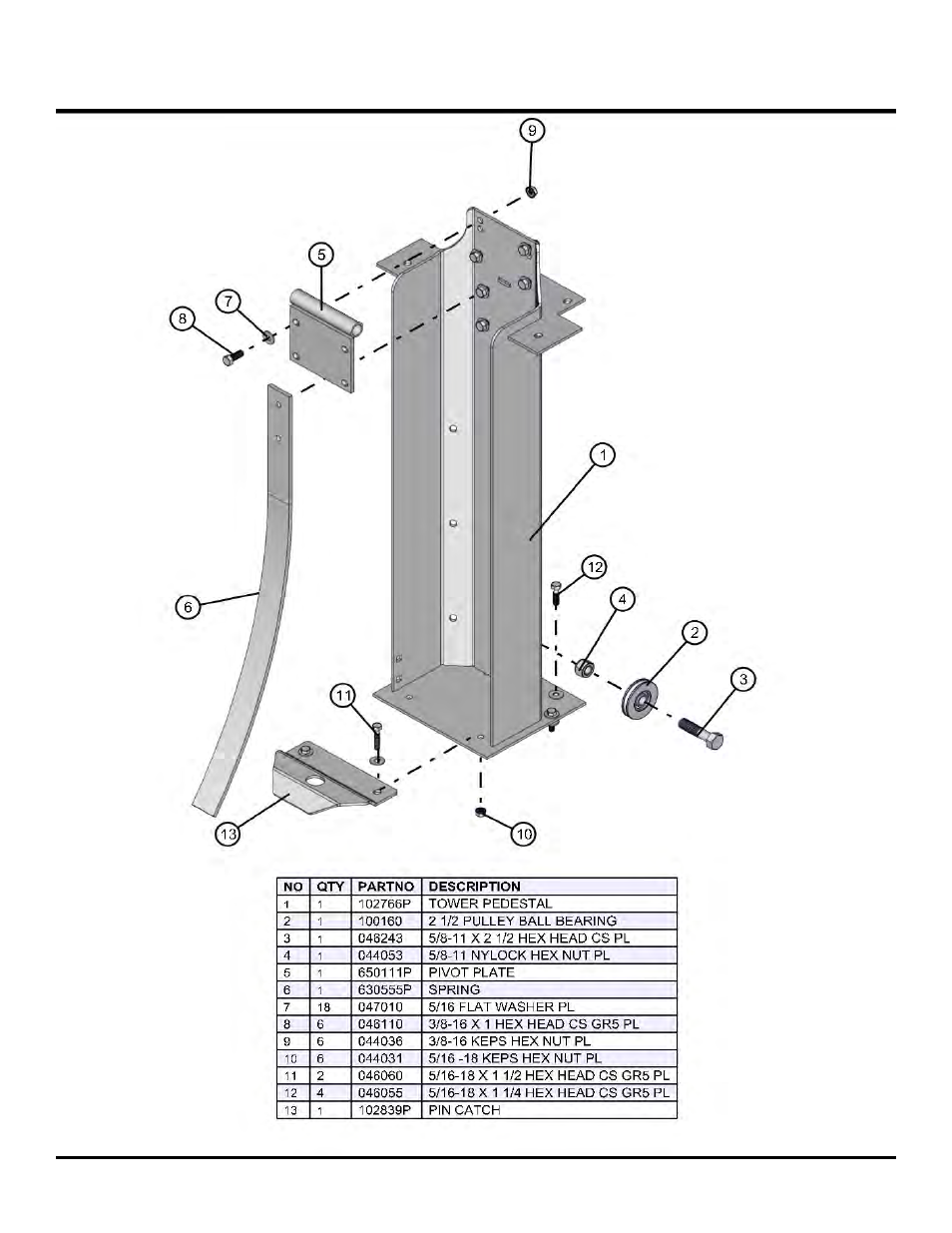 Pedestal manual winch tower (new), Night lite pro ii | Allmand Brothers NL PRO II User Manual | Page 95 / 174