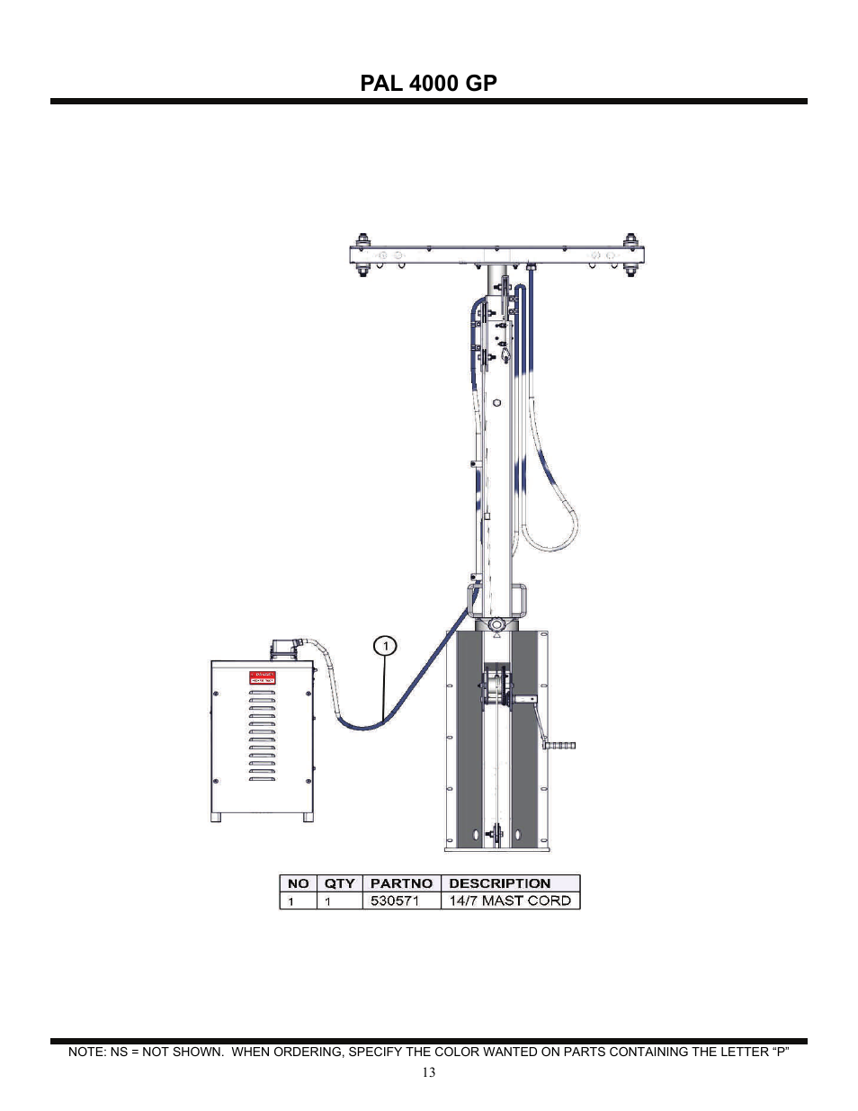 Pal 4000 gp | Allmand Brothers PAL4000 User Manual | Page 33 / 34
