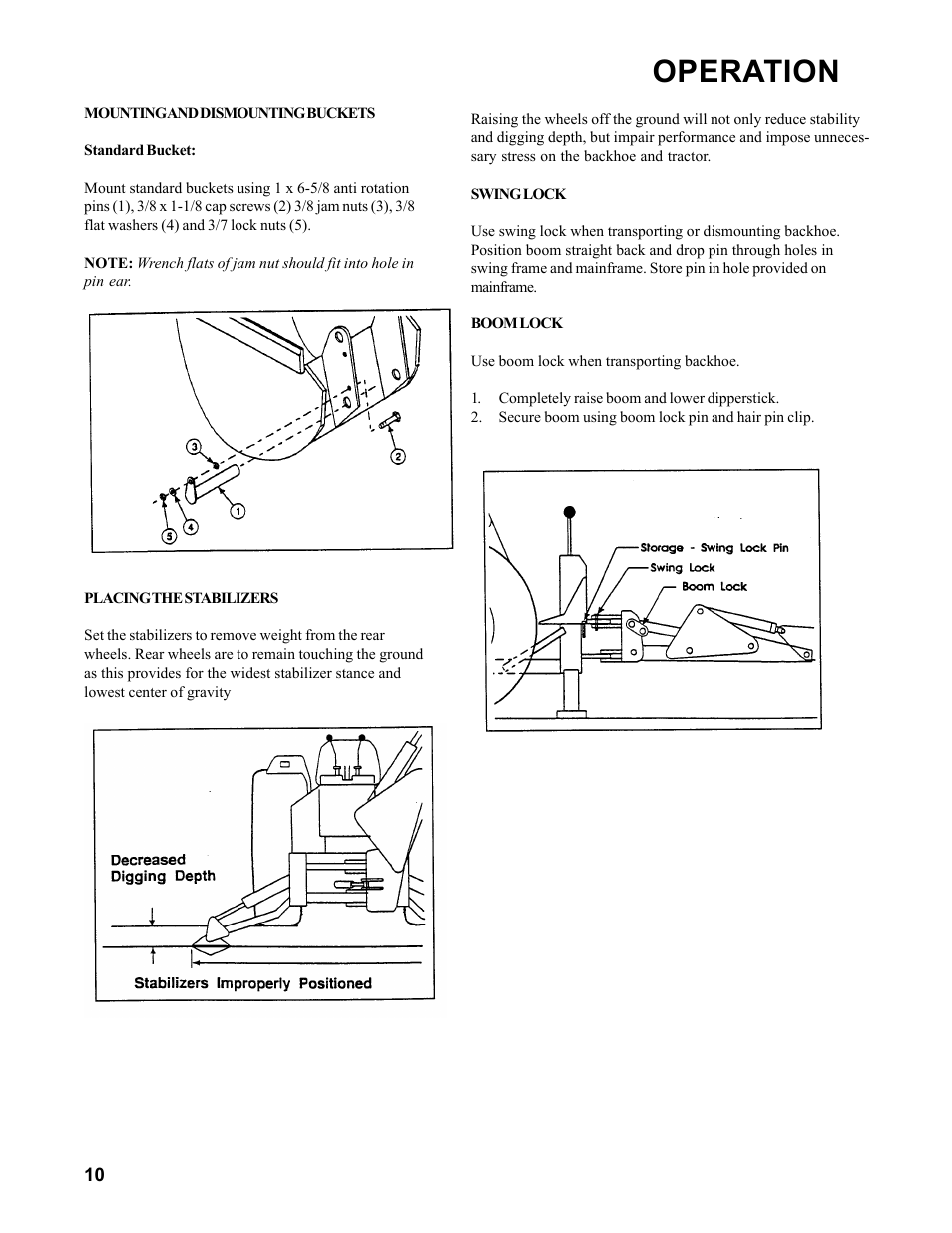 Operation | Allmand Brothers Allmand 7.5 FT BACKHOE User Manual | Page 10 / 32