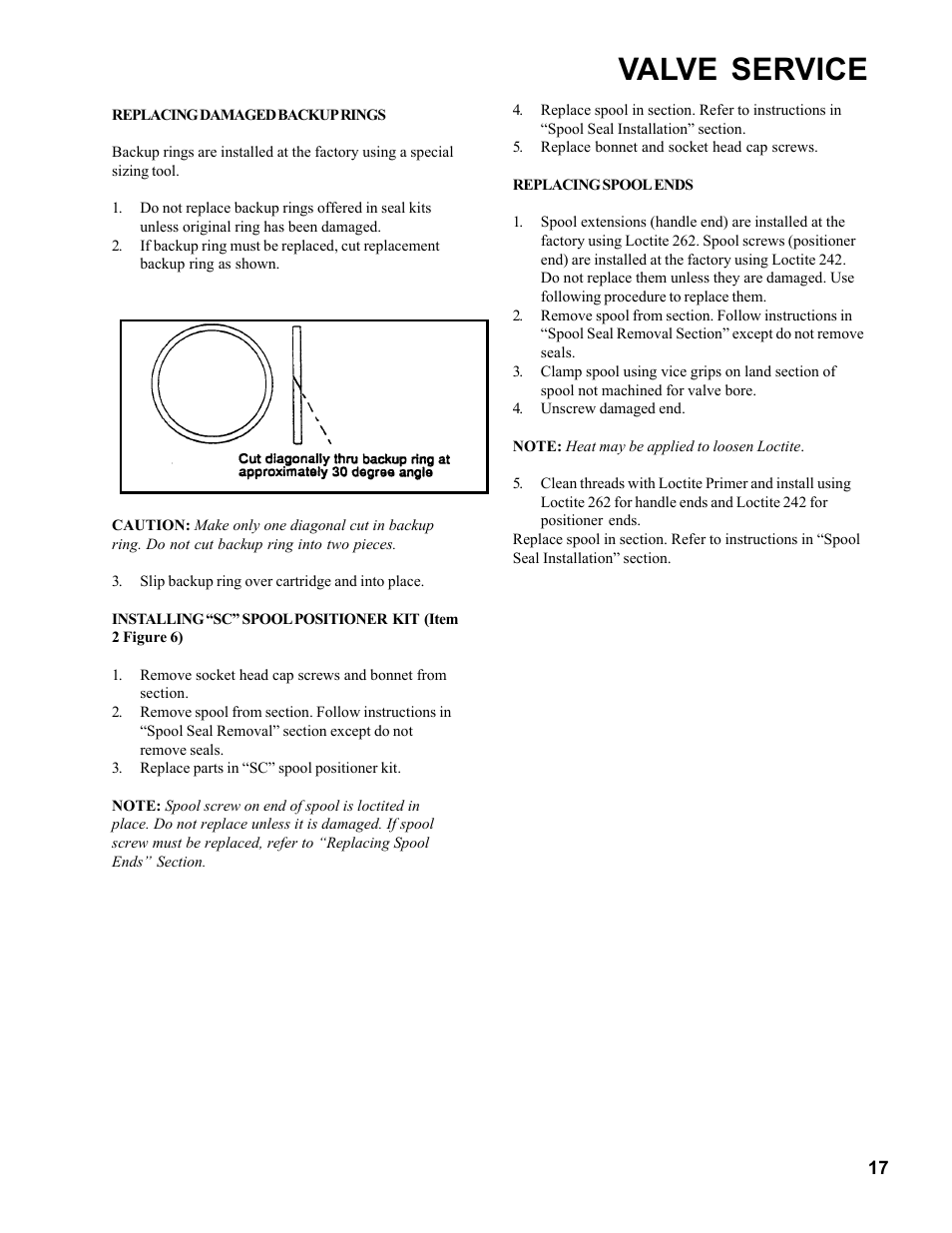 Valve service | Allmand Brothers Allmand 7.5 FT BACKHOE User Manual | Page 17 / 32