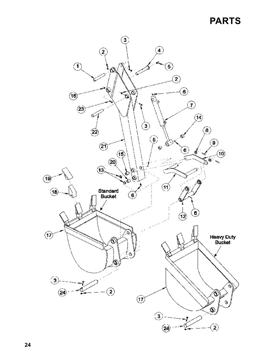 Parts | Allmand Brothers Allmand 7.5 FT BACKHOE User Manual | Page 24 / 32