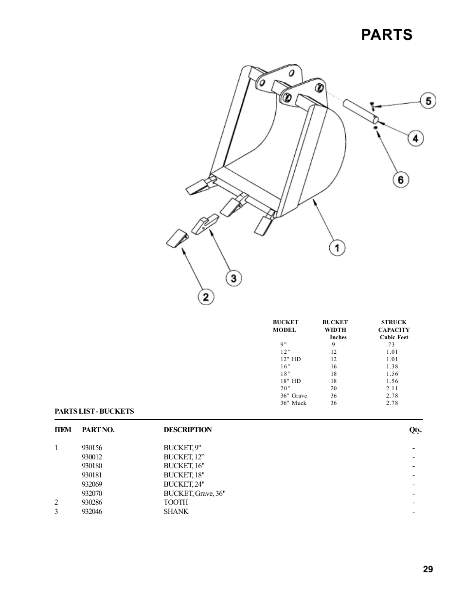 Parts | Allmand Brothers Allmand 7.5 FT BACKHOE User Manual | Page 29 / 32