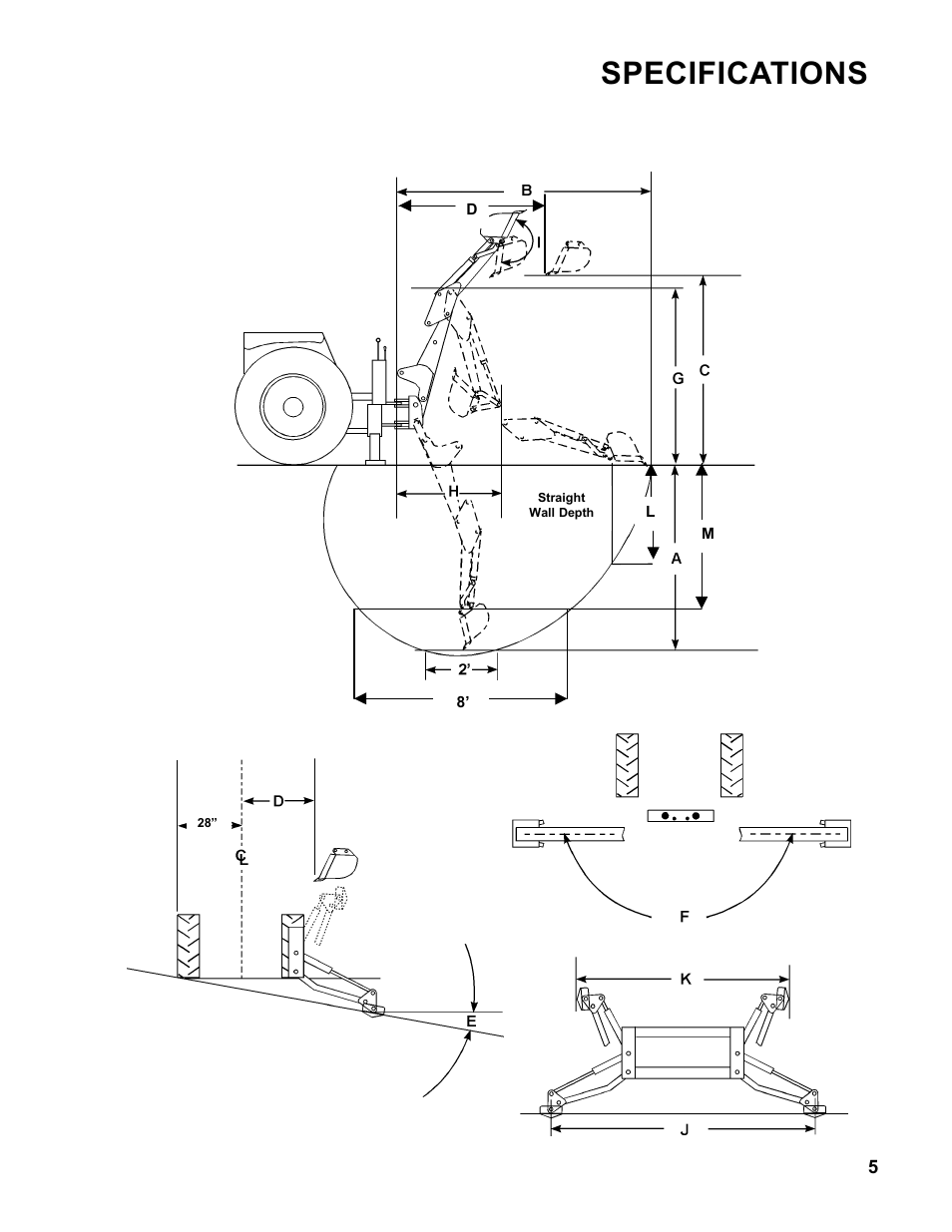 Specifications | Allmand Brothers Allmand 7.5 FT BACKHOE User Manual | Page 5 / 32