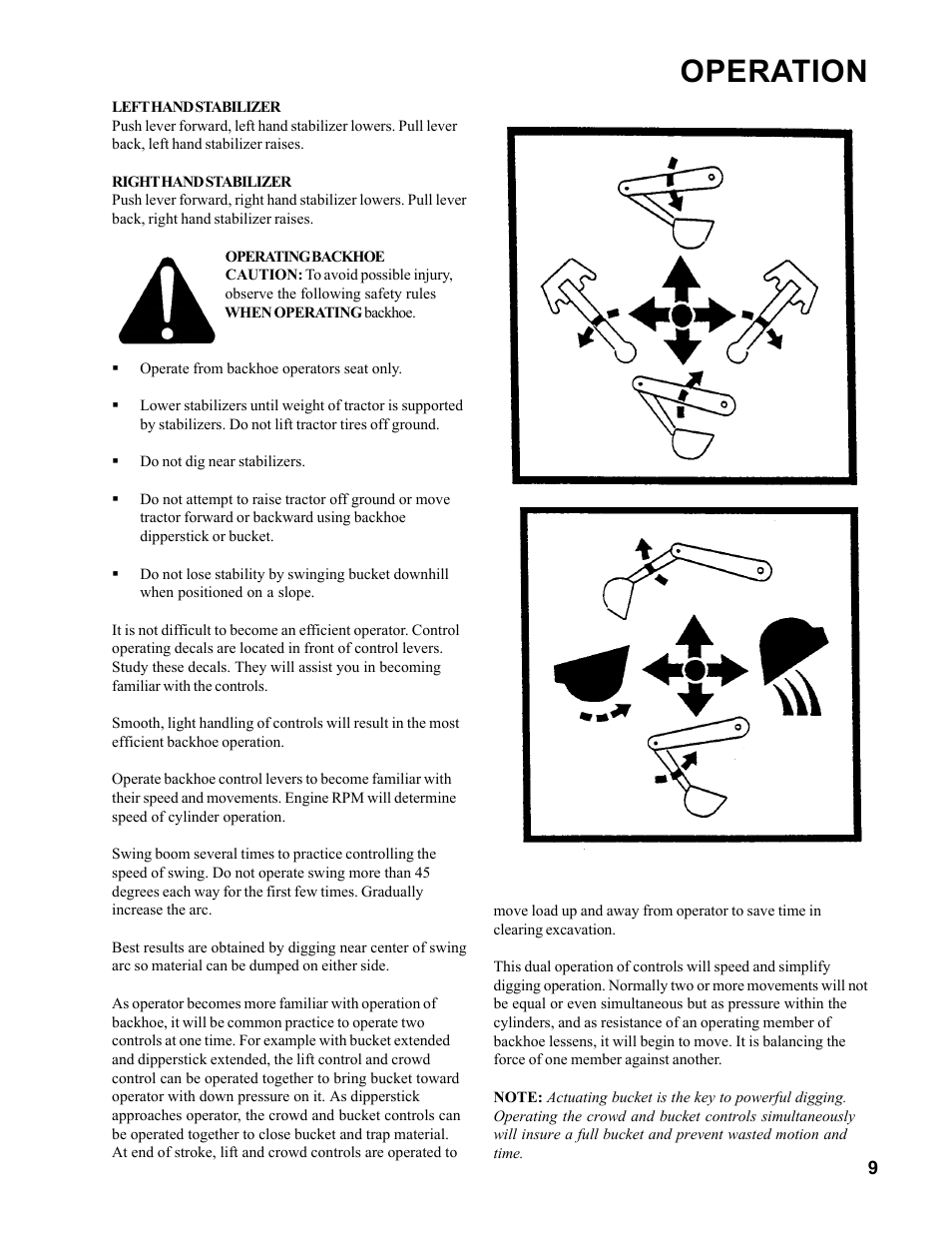 Operation | Allmand Brothers Allmand 7.5 FT BACKHOE User Manual | Page 9 / 32