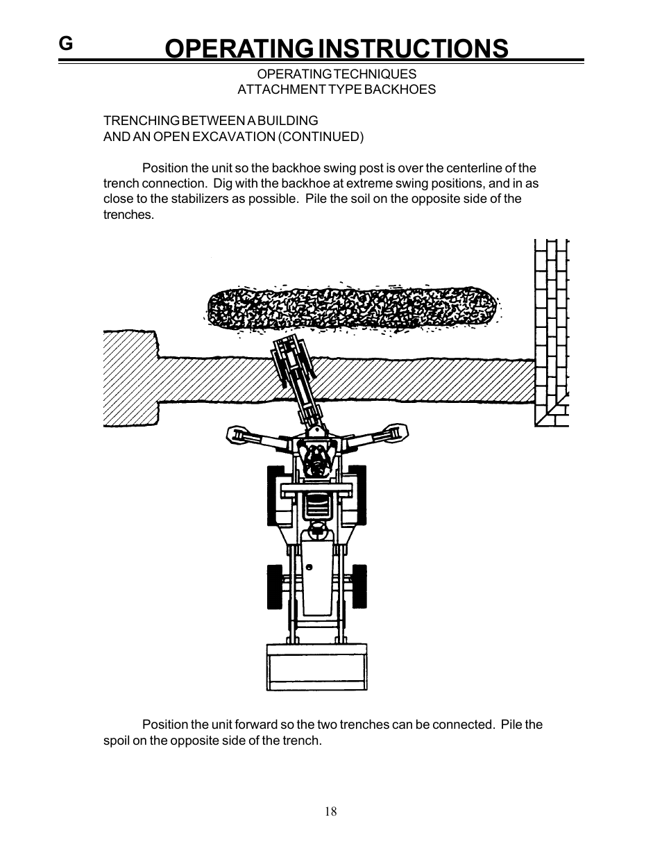 Operating instructions | Allmand Brothers Allmand 8.5 10 FT BACKHOE User Manual | Page 18 / 41
