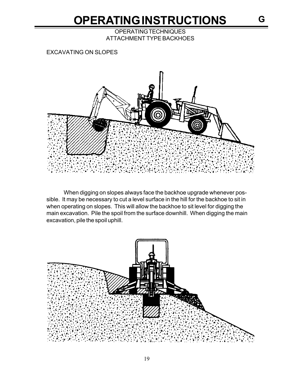 Operating instructions | Allmand Brothers Allmand 8.5 10 FT BACKHOE User Manual | Page 19 / 41