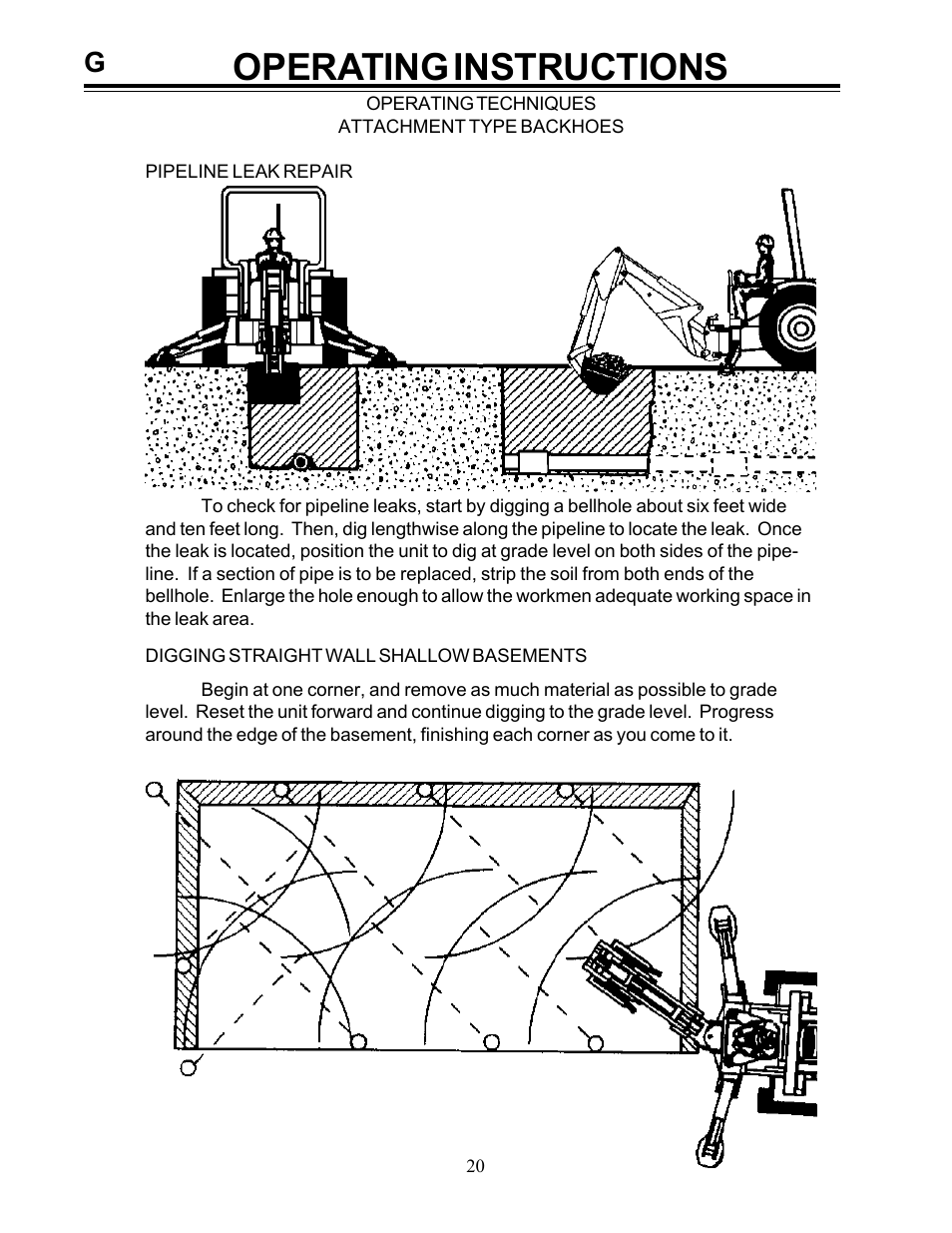 Operating instructions | Allmand Brothers Allmand 8.5 10 FT BACKHOE User Manual | Page 20 / 41