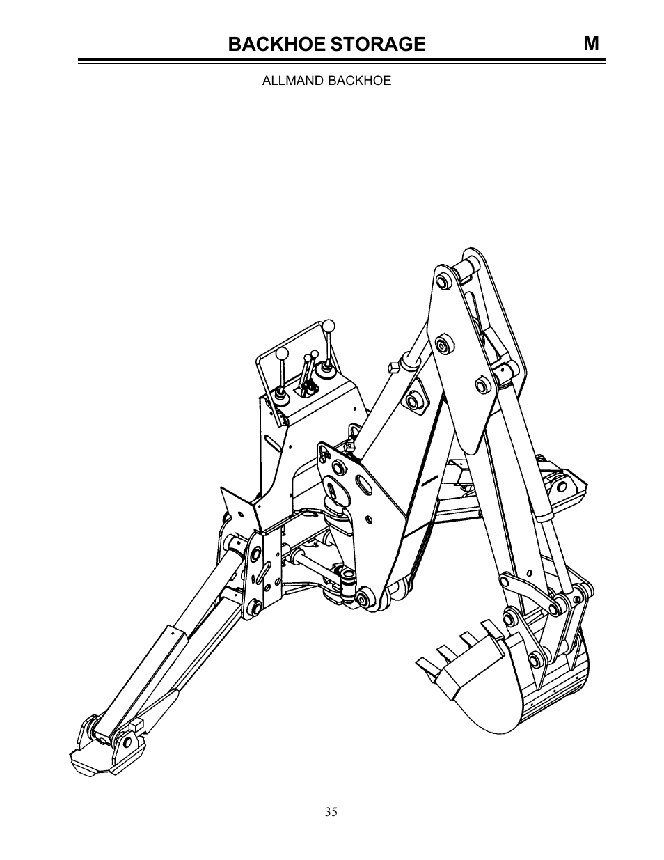 Backhoe storage | Allmand Brothers Allmand 8.5 10 FT BACKHOE User Manual | Page 35 / 41