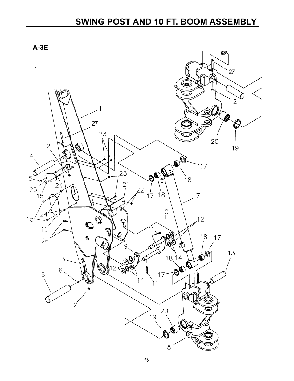 Swing post and 10 ft. boom assembly | Allmand Brothers Allmand 8.5 10 FT BACKHOE User Manual | Page 16 / 31