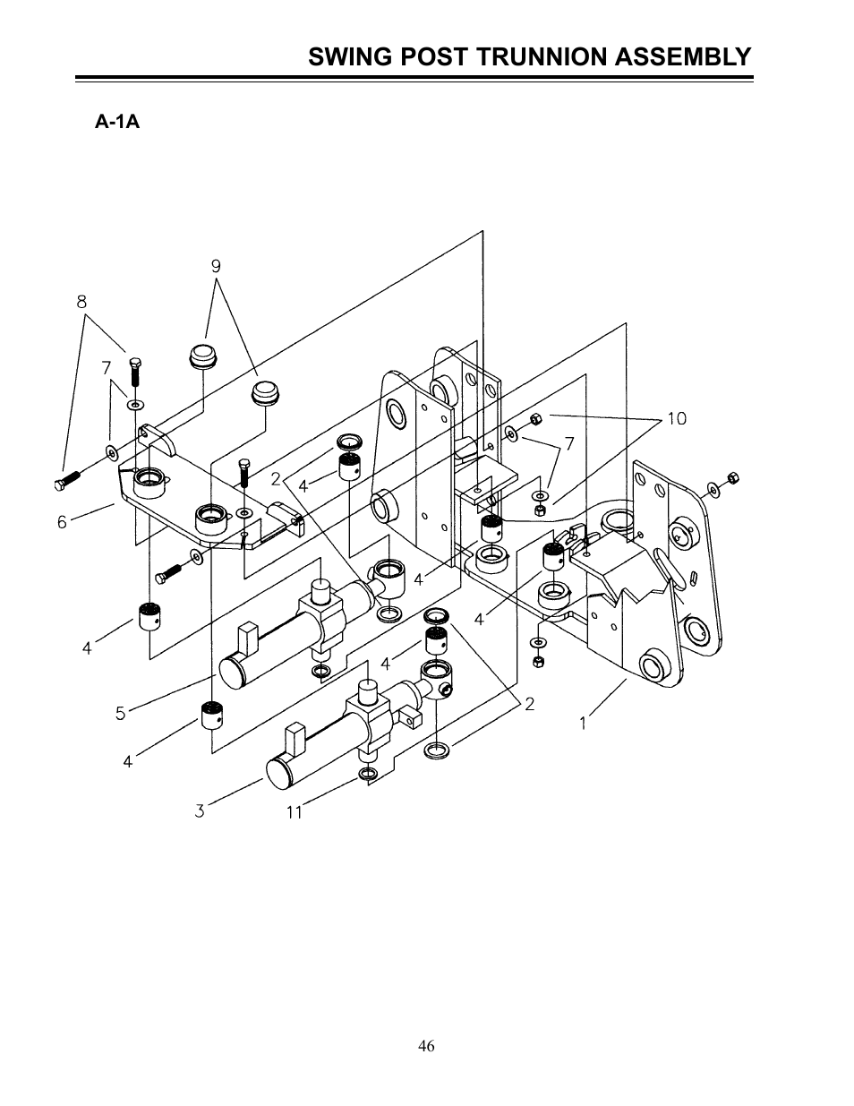 Swing post trunnion assembly | Allmand Brothers Allmand 8.5 10 FT BACKHOE User Manual | Page 4 / 31