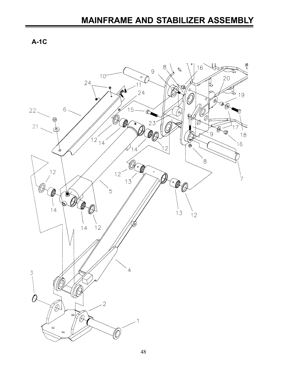 Mainframe and stabilizer assembly | Allmand Brothers Allmand 8.5 10 FT BACKHOE User Manual | Page 6 / 31