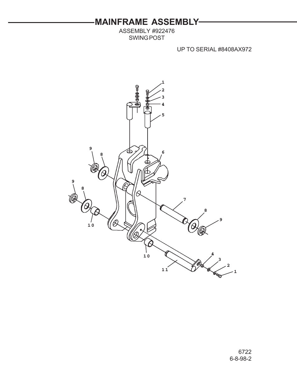 Mainframe assembly | Allmand Brothers TLB 408 BACKHOE User Manual | Page 15 / 93