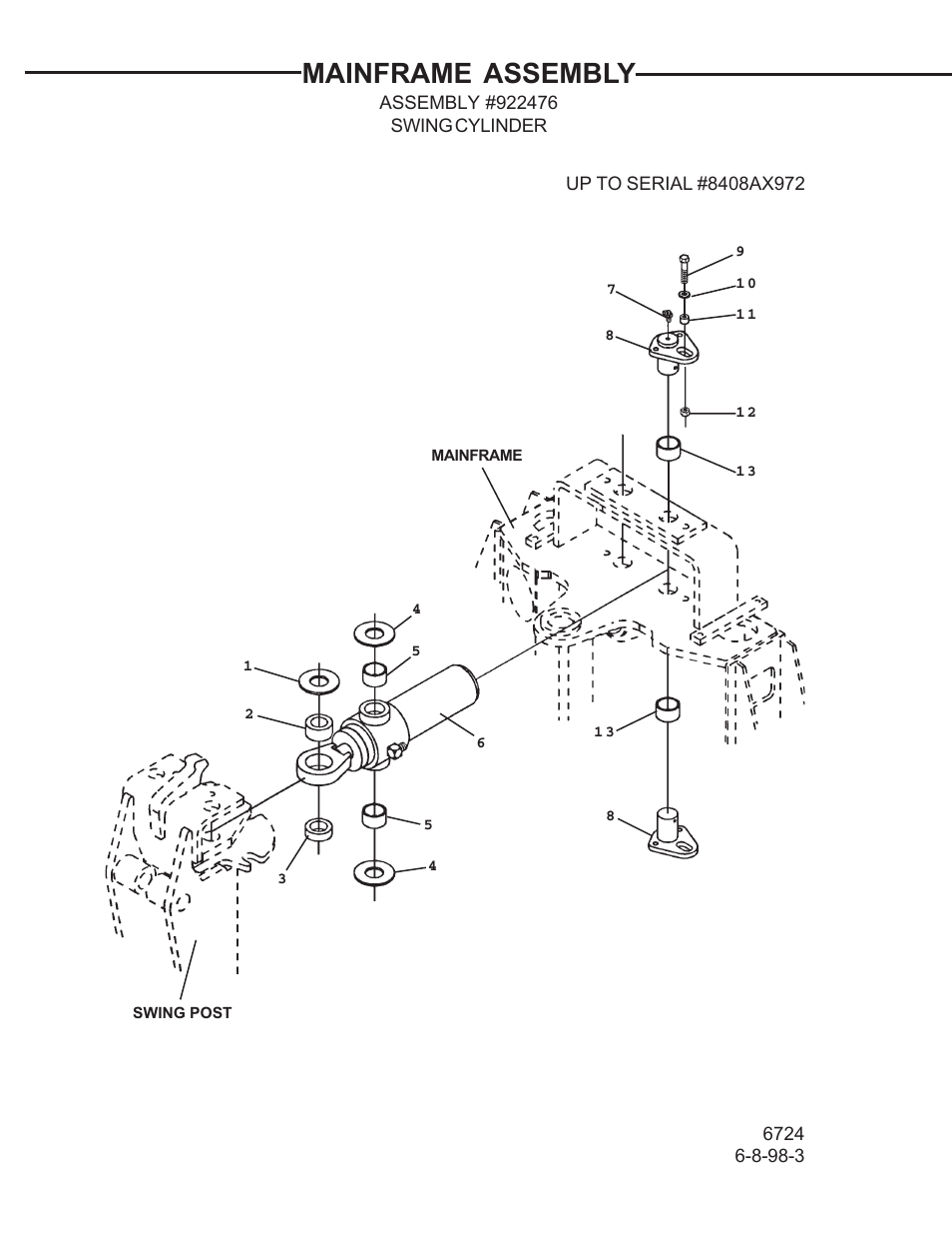 Mainframe assembly | Allmand Brothers TLB 408 BACKHOE User Manual | Page 17 / 93