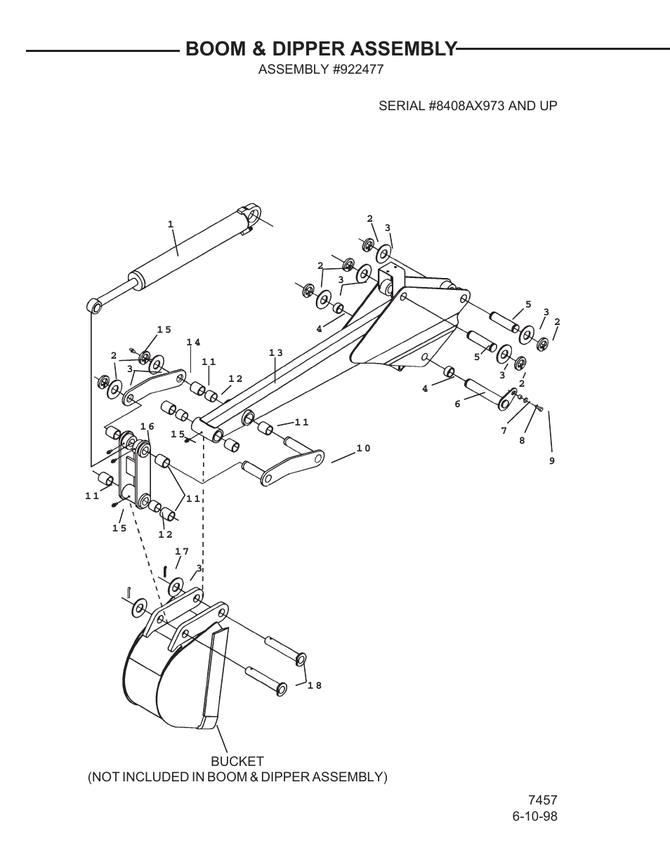 Boom & dipper assembly | Allmand Brothers TLB 408 BACKHOE User Manual | Page 25 / 93