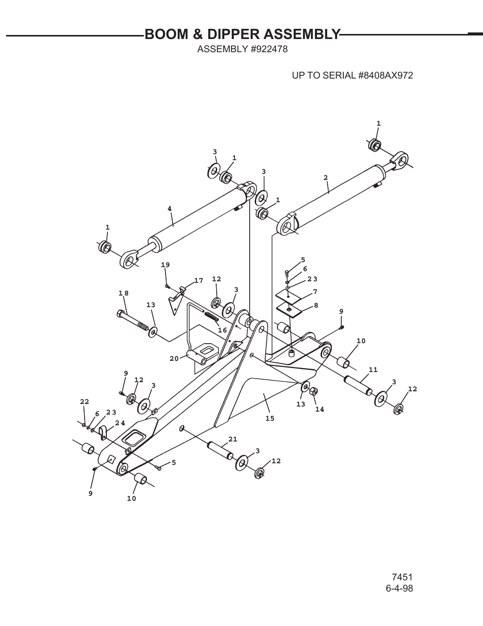 Boom & dipper assembly | Allmand Brothers TLB 408 BACKHOE User Manual | Page 27 / 93