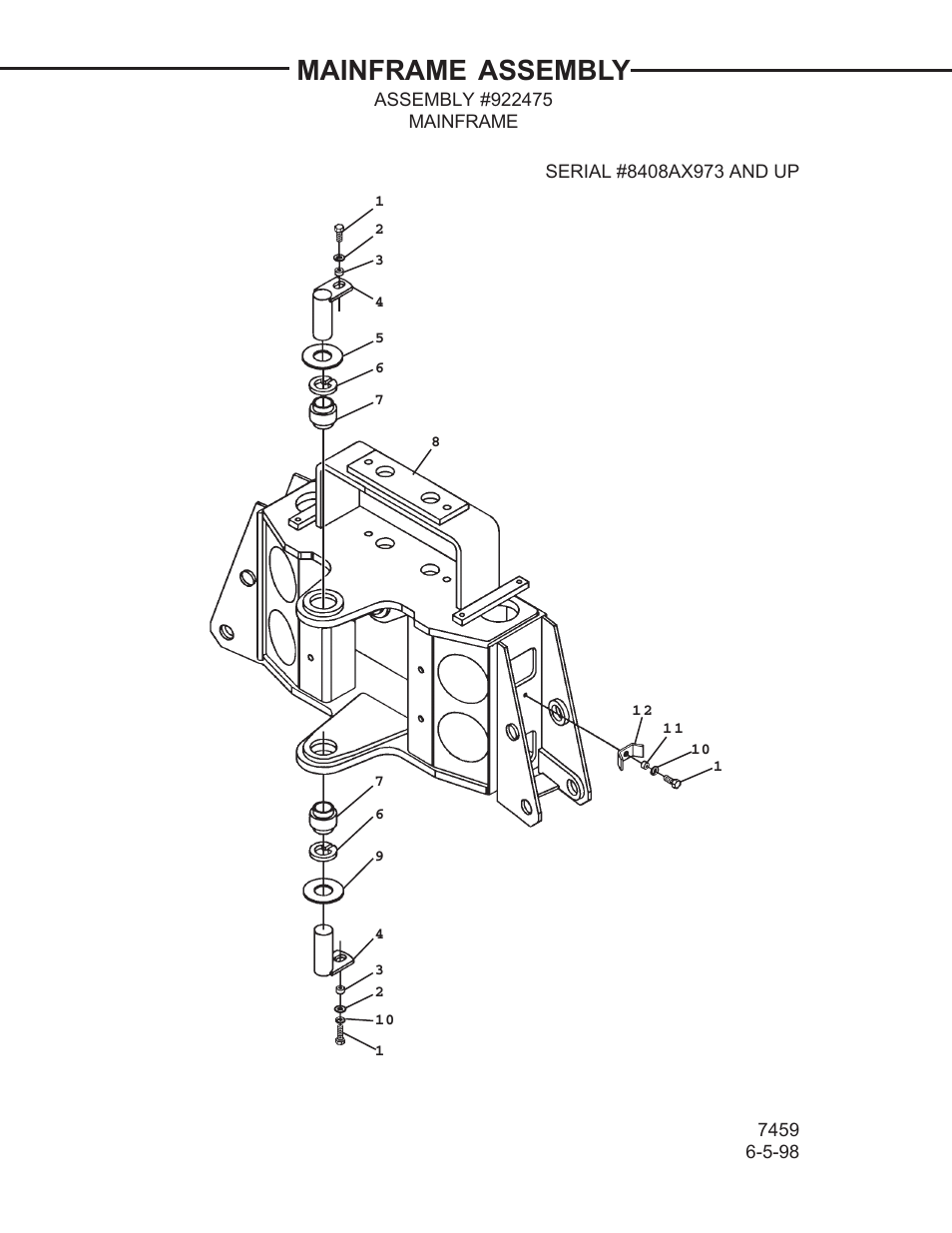 Mainframe assembly | Allmand Brothers TLB 408 BACKHOE User Manual | Page 3 / 93