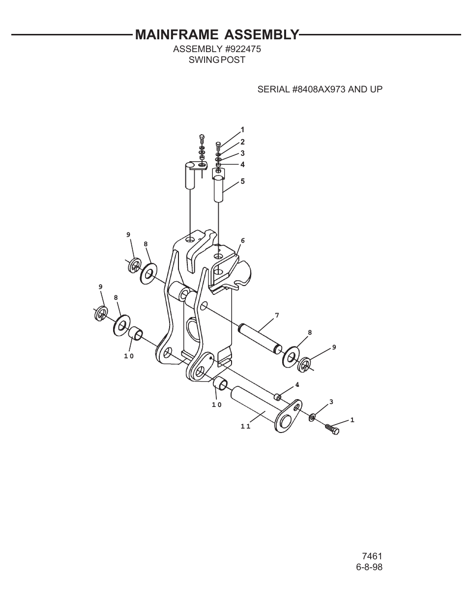 Mainframe assembly | Allmand Brothers TLB 408 BACKHOE User Manual | Page 5 / 93