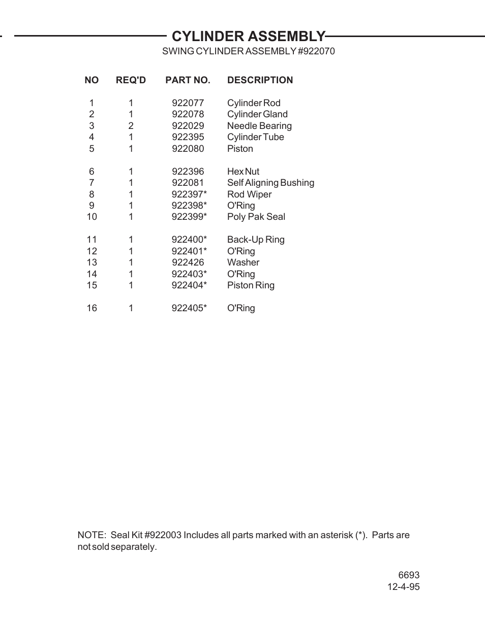 Cylinder assembly | Allmand Brothers TLB 408 BACKHOE User Manual | Page 64 / 93