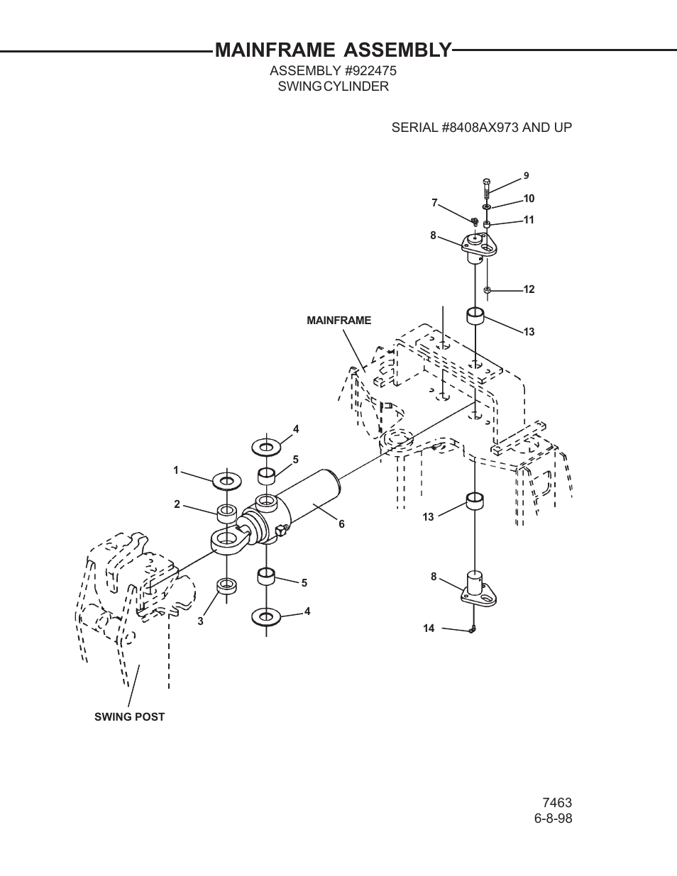 Mainframe assembly | Allmand Brothers TLB 408 BACKHOE User Manual | Page 7 / 93