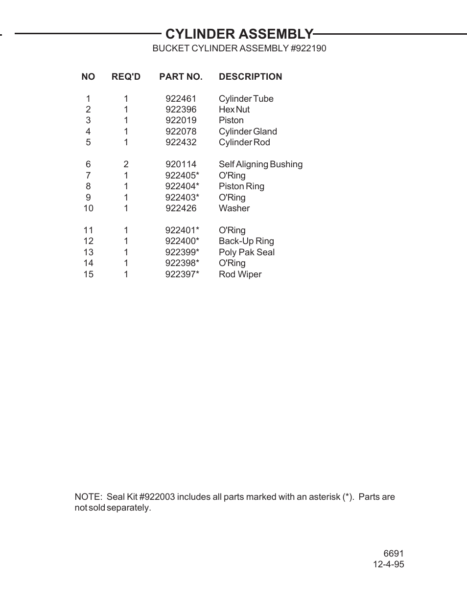 Cylinder assembly | Allmand Brothers TLB 408 BACKHOE User Manual | Page 78 / 93