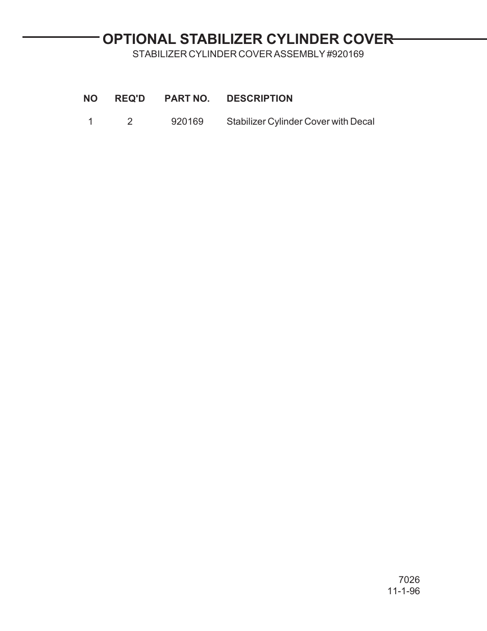 Optional stabilizer cylinder cover | Allmand Brothers TLB 408 BACKHOE User Manual | Page 90 / 93