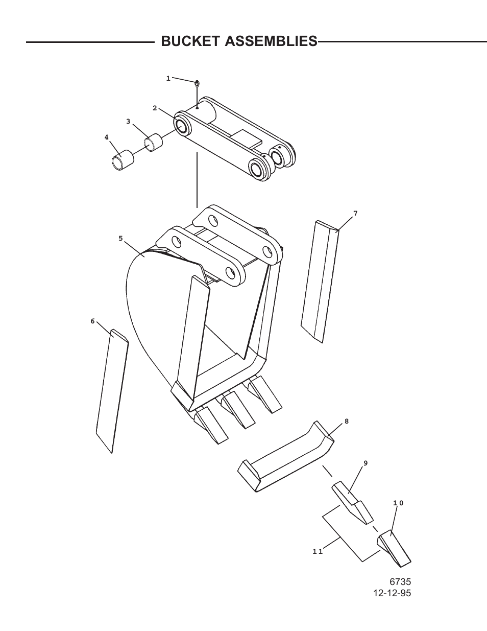 Bucket assemblies | Allmand Brothers TLB 408 BACKHOE User Manual | Page 91 / 93
