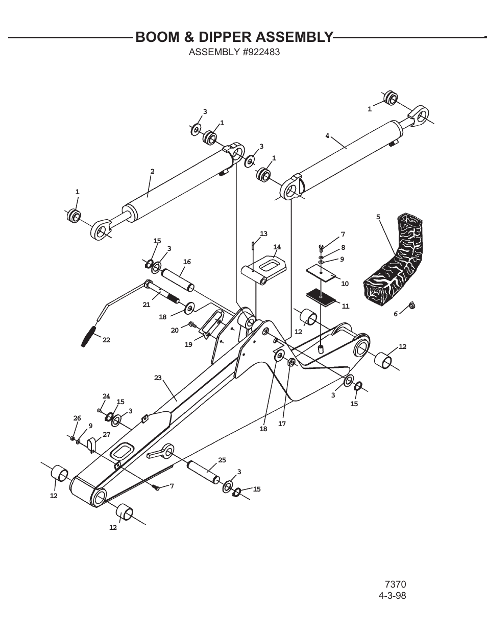 Boom & dipper assembly | Allmand Brothers TLB 509A BACKHOE User Manual | Page 13 / 58