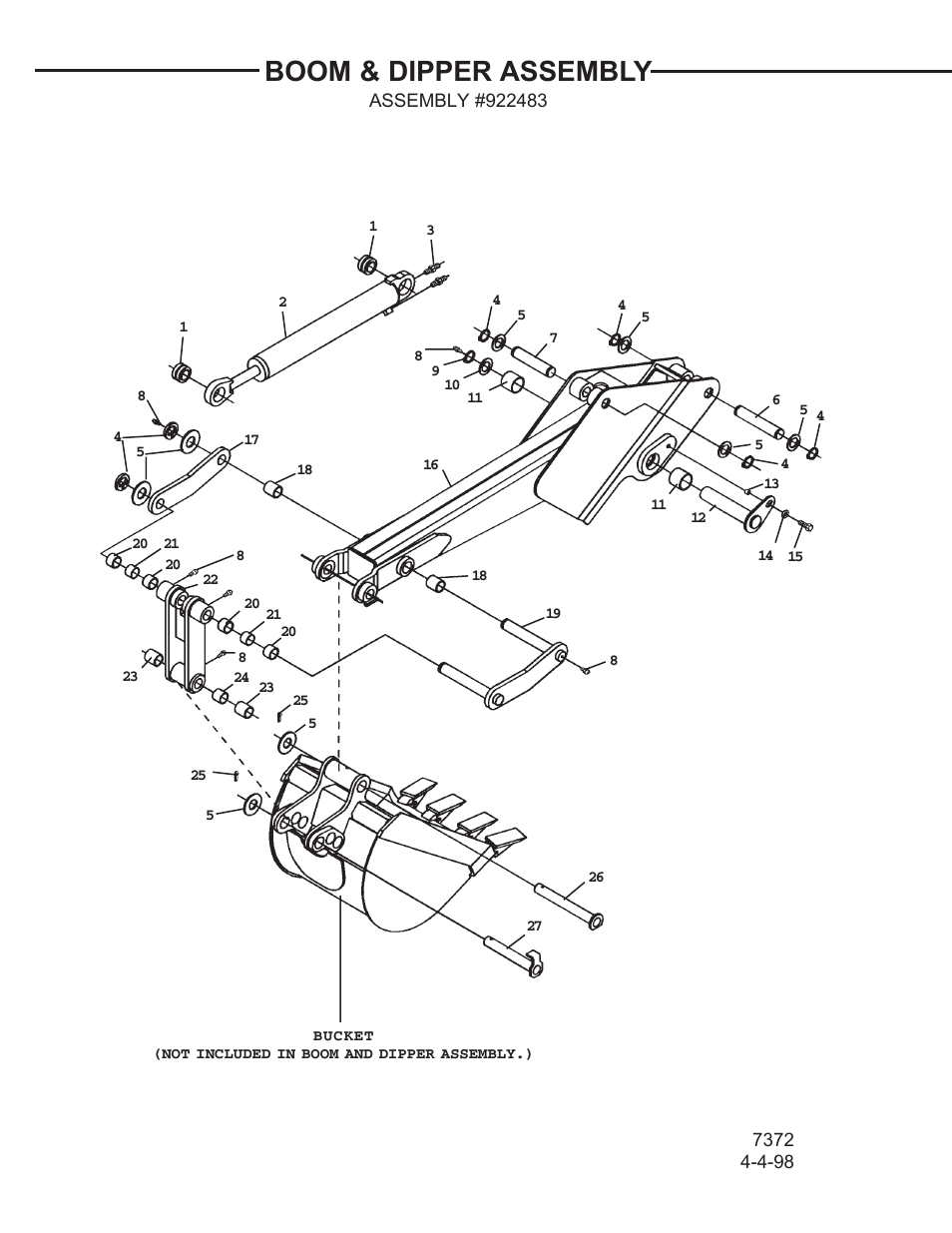 Boom & dipper assembly | Allmand Brothers TLB 509A BACKHOE User Manual | Page 15 / 58