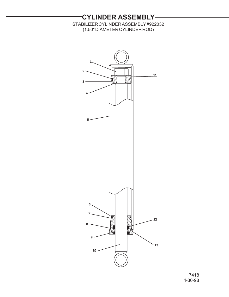 Cylinder assembly | Allmand Brothers TLB 509A BACKHOE User Manual | Page 27 / 58